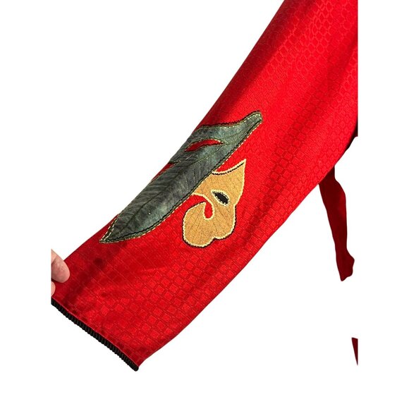 Maggie Barnes Red Jacket Embroidered Abstract Patterns 3X Cotton/Rayon Plus Size - Picture 6 of 16